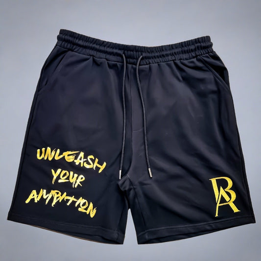 Unleash Your Ambition: Boss Ambitionz Men's Embroidered Sweat Shorts - BossAmbitionz Black / M