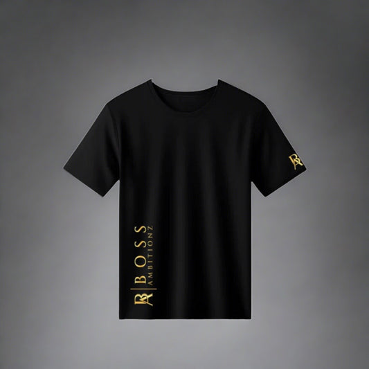 Boss Ambitionz New Modern Design Black Logo T-Shirt for the Ultimate Streetwear Style - BossAmbitionz M / Black