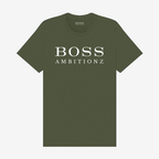 Olive green Boss Ambitionz t-shirt with bold white lettering.