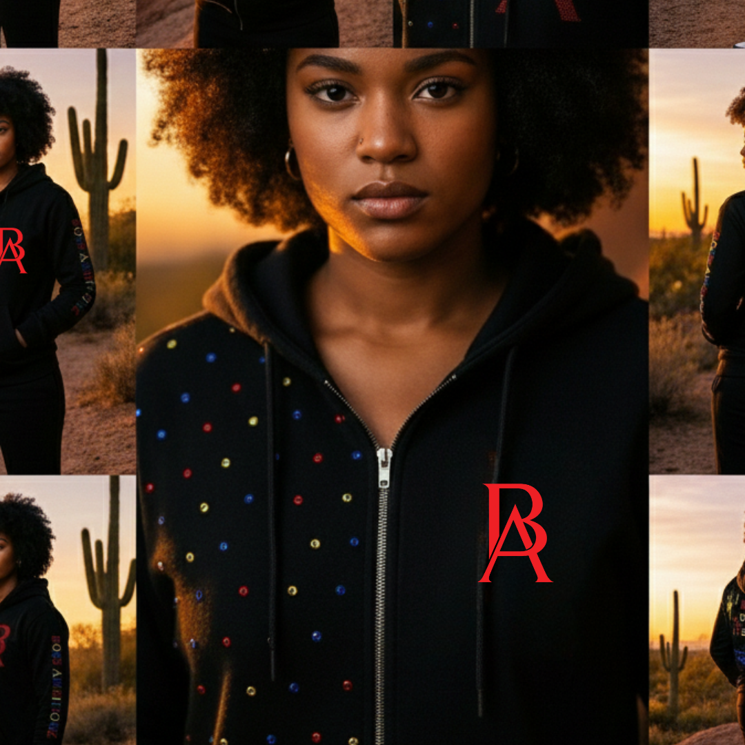 Boss Ambtionz Rustic Rhinestone Zip-Up Hoodie