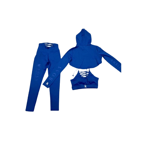 Blue Boss Ambitionz Glow-Getter Reflective Exclusive: Women's 3 Piece Gym Set