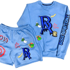Front view of Blue Legacy Luxe Ensemble by Boss Ambitionz