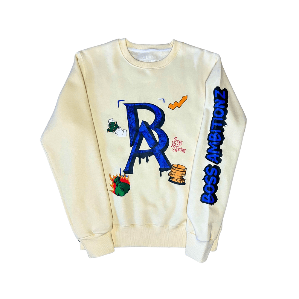 Boss Ambitionz Legacy Luxe crew neck hoodie - Cream