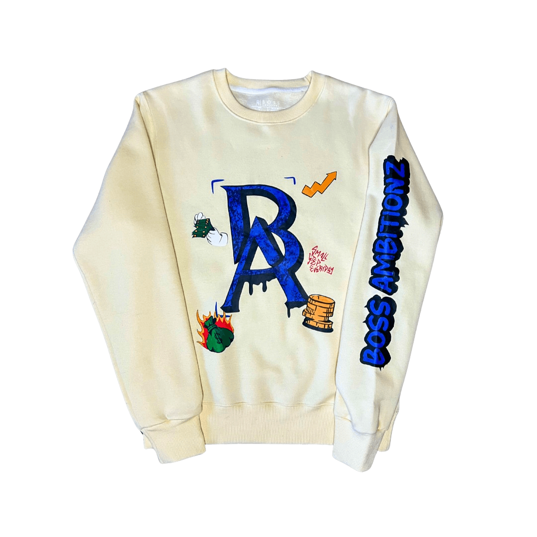 Boss Ambitionz Legacy Luxe crew neck hoodie - Cream