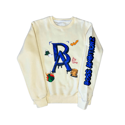 Boss Ambitionz Legacy Luxe crew neck hoodie - Cream