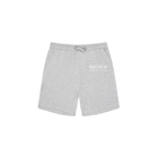 Gray shorts with 'BOSS' logo on a white background