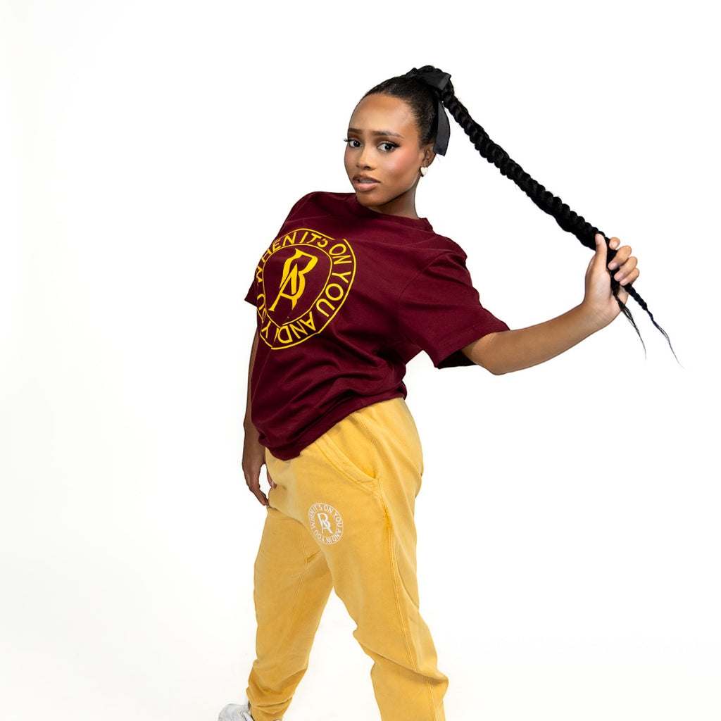 Maroon Majesty Signature Slogan Tee - BossAmbitionz