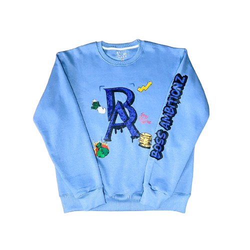 Boss Ambitionz Legacy Luxe crew neck hoodie - Blue