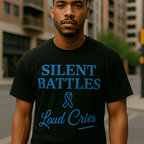 Men’s Mental Health Support Tee – "Silent Battles. Loud Cries."
