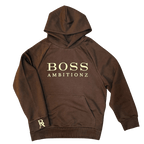 Product pic of Mocha and Cream Ultra Heavyweight hoodie show against transparent background.