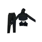 Product pic of black Boss Ambitionz Glow-Getter Reflective Exclusive: Women's 3 Piece Gym Set
