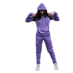 Rihanna showcasing Boss Ambitionz Lavender Luxe Reflective Sweatsuit