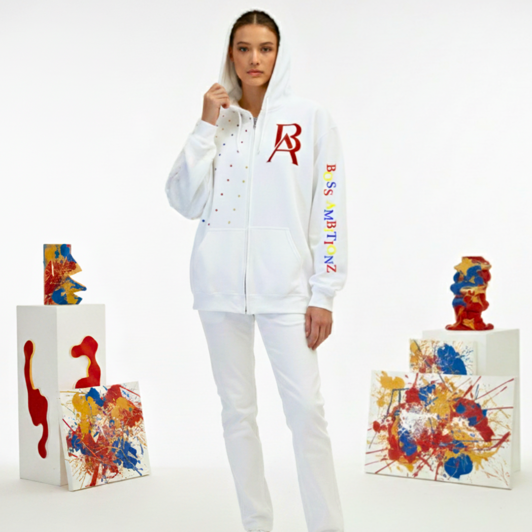 Boss Ambtionz Rustic Rhinestone Zip-Up Hoodie