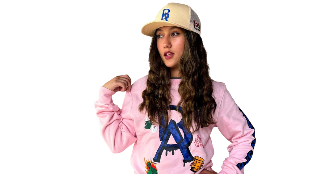 Legacy Luxe crew neck hoodie - Blush Pink