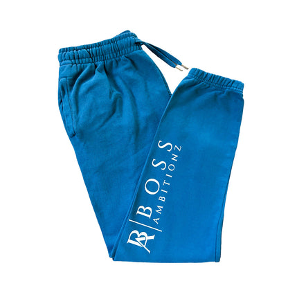 Boss Ambitionz azure joggers with bold branding on the side.